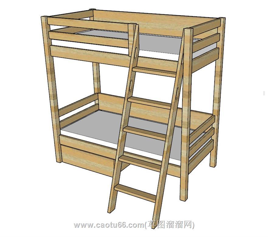 高架床上下铺SU模型 1