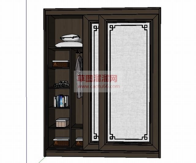 新中式衣柜衣橱SU模型 1