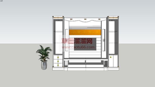 电视柜+电视SU模型 1