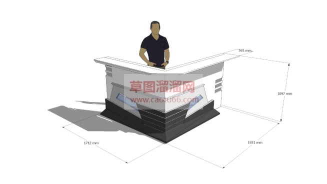 前台柜设计草SU模型 1