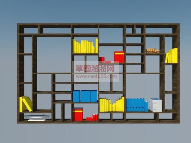 木质长方形书SU模型 1