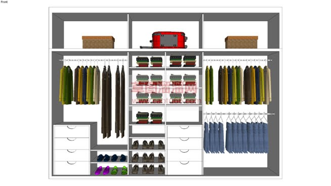 衣柜sketSU模型 1