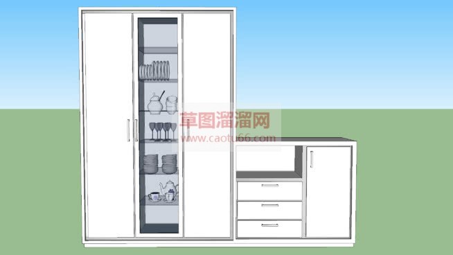 餐柜柜SU模型 1