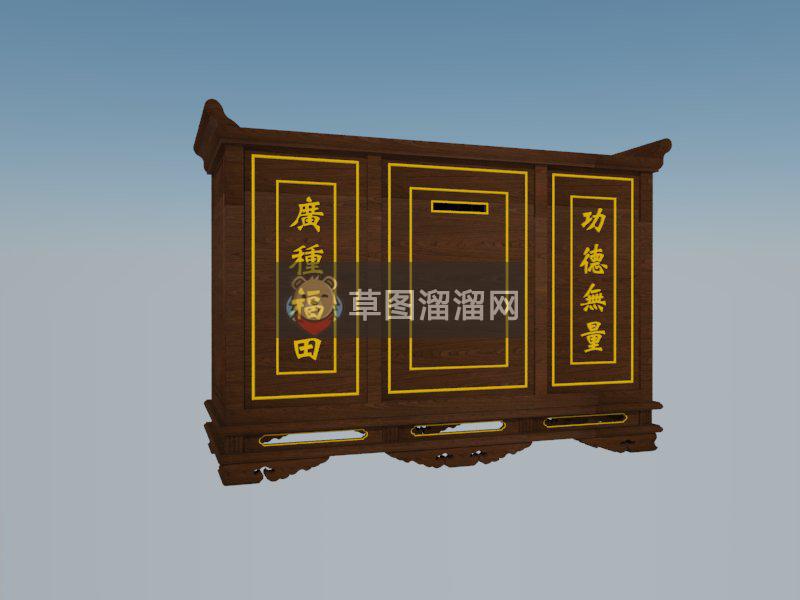 功德箱寺庙道具SU模型 1