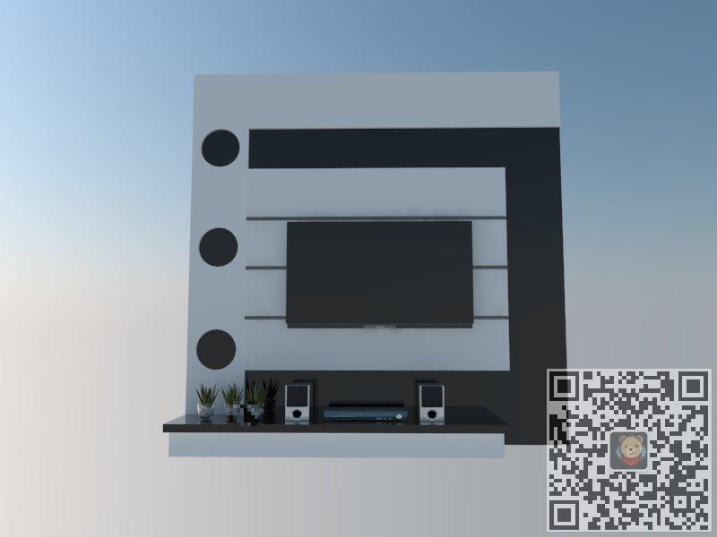 电视柜背景墙SU模型 1