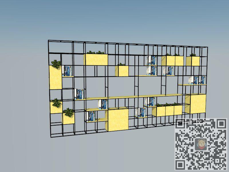 置物架书架SU模型 1