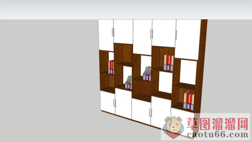 置物柜书柜柜子SU模型 1