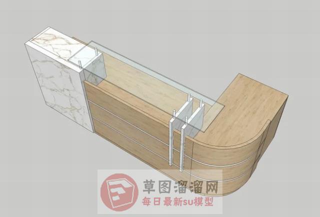 前台柜接待台SU模型 1