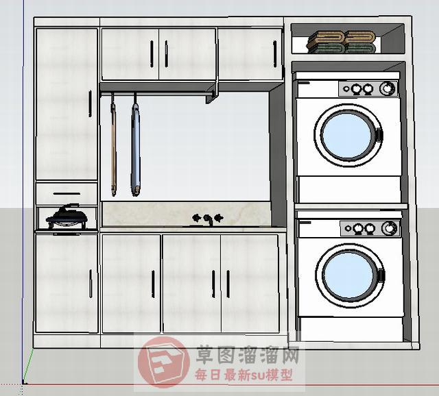 洗衣柜SU模型 1