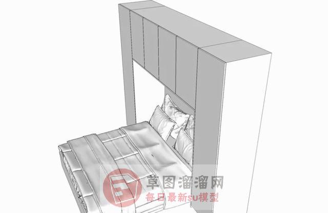 床铺双人床家具SU模型 1