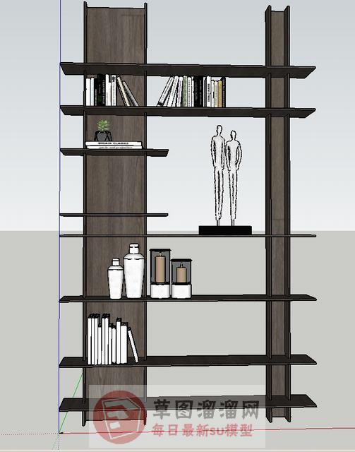 书架置物架装饰架SU模型 1