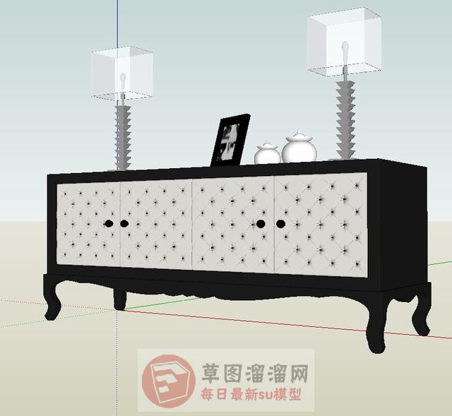 北欧装饰柜柜子SU模型 1