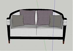 欧式简约沙发SU模型 免费sketchup模型下载