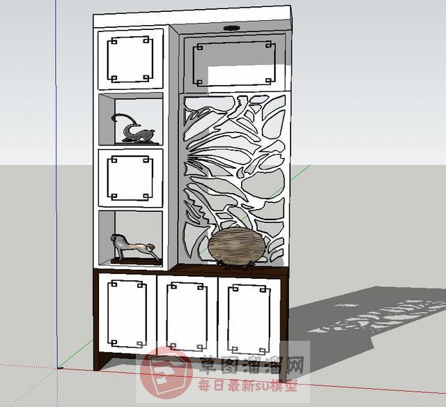 隔断柜置物柜SU模型 1