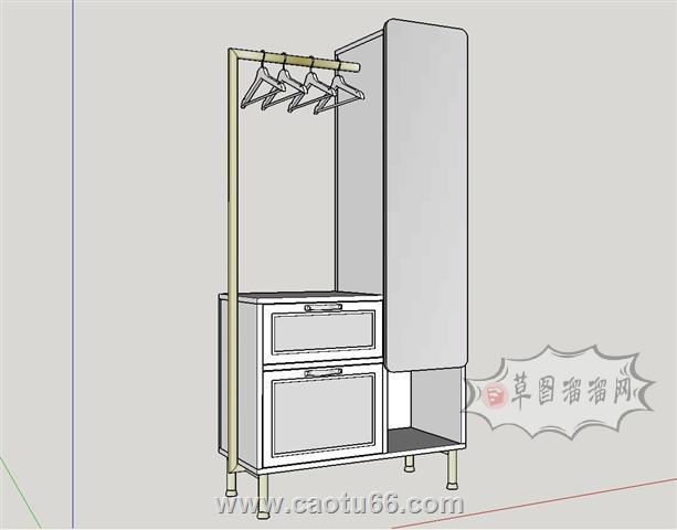 衣帽柜换鞋柜SU模型 1