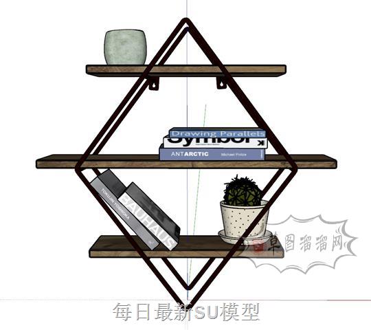 装饰架书架书本SU模型