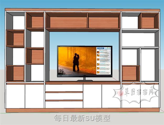 电视柜家具SU模型 1