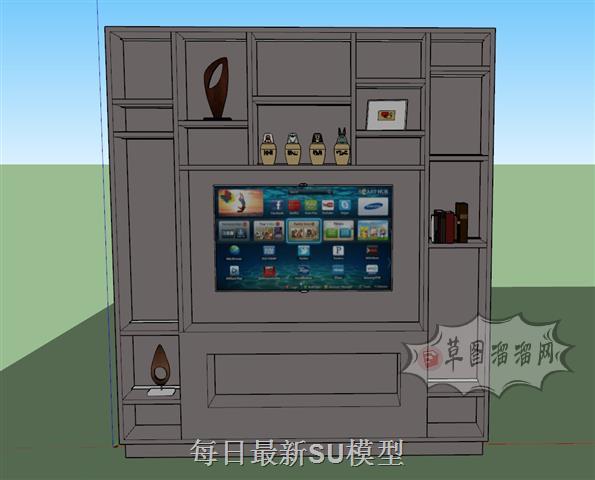 电视柜柜子工艺品SU模型 1