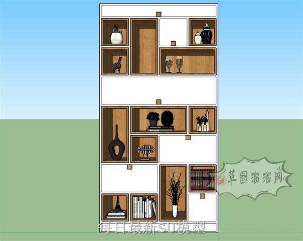 置物柜装饰柜摆件柜SU模型 1