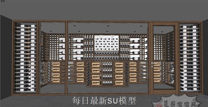 酒库酒窖酒柜SU模型 1