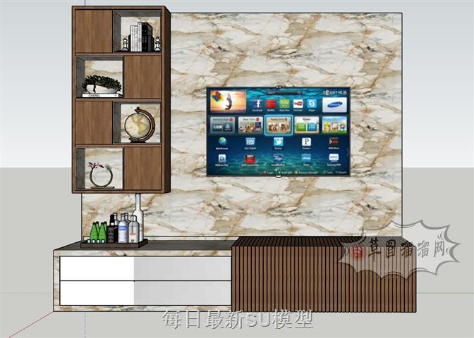 电视柜工艺品电视剧SU模型 1