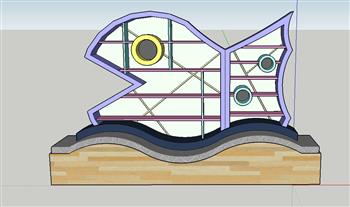 鱼造型  书架  置物架  座椅