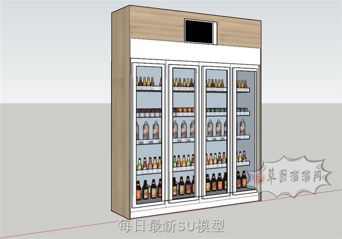 冷藏柜展示柜饮料柜SU模型 1