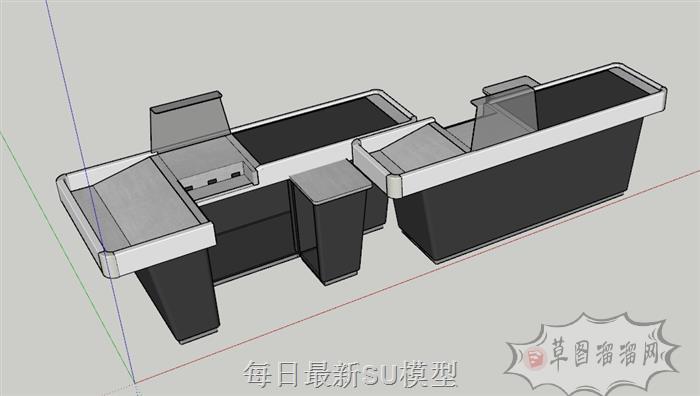 超市收银台SU模型 1