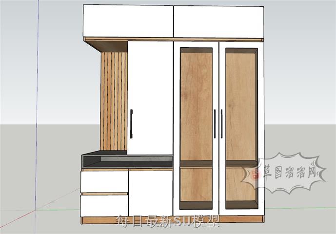 衣柜组合柜SU模型 1