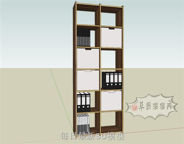 简易书柜书架SU模型 1