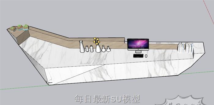 前台柜接待台SU模型 1