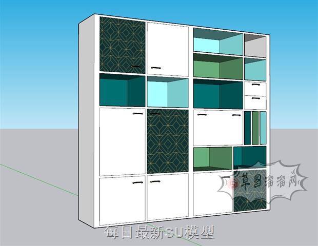 置物柜组合柜柜子SU模型 1