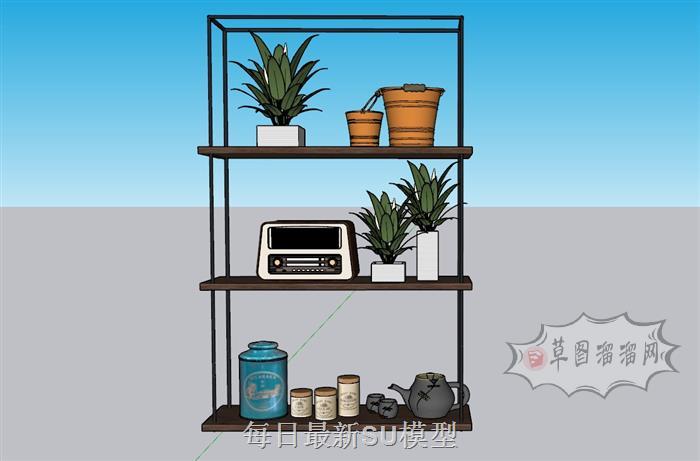 置物架挂架装饰架SU模型 1