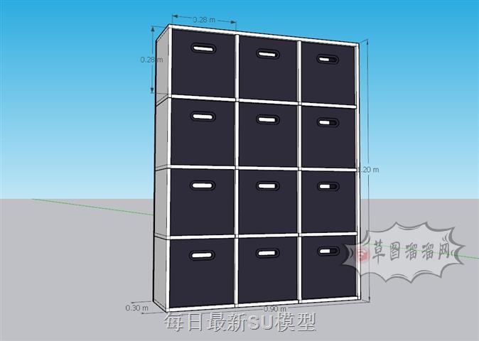 储物柜置物柜SU模型 1