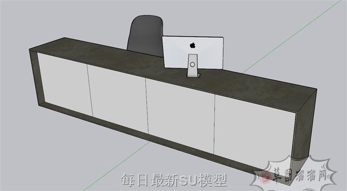 前台柜接待柜接待台SU模型 1