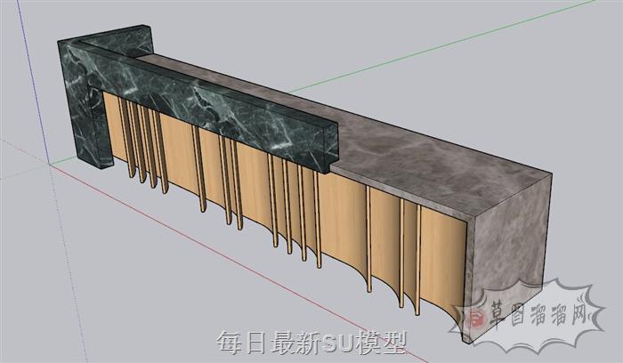 前台柜接待台SU模型 1