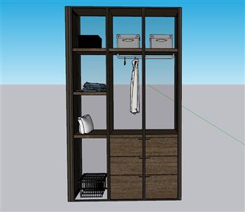 衣柜置物柜SU模型 免费sketchup模型下载