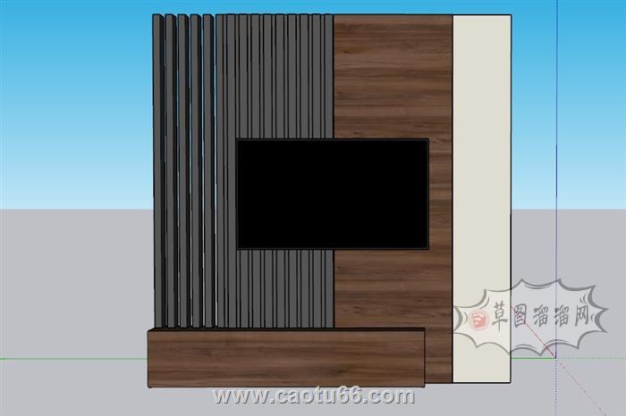 电视柜电视墙SU模型 1