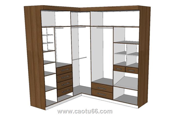 衣柜衣橱衣帽间SU模型 1