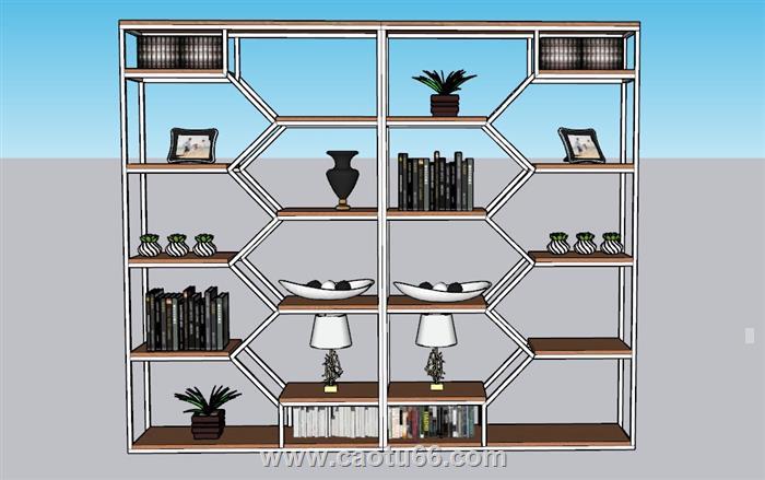 置物架书架置物柜SU模型 1