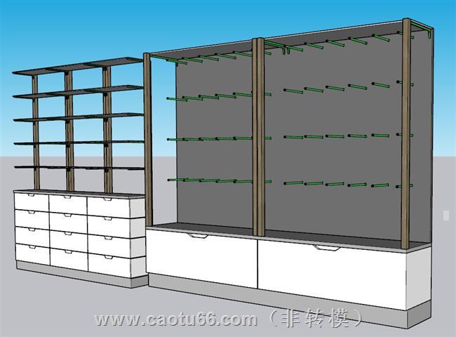 商品展柜货物柜SU模型 1