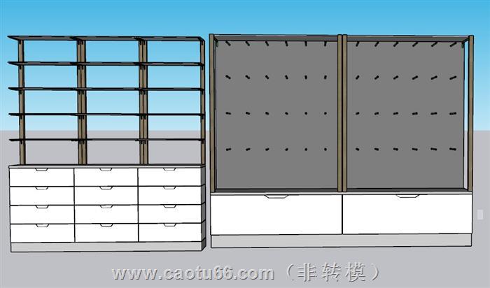 商品展柜货物柜SU模型 2