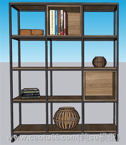 置物架柜子书本SU模型 1