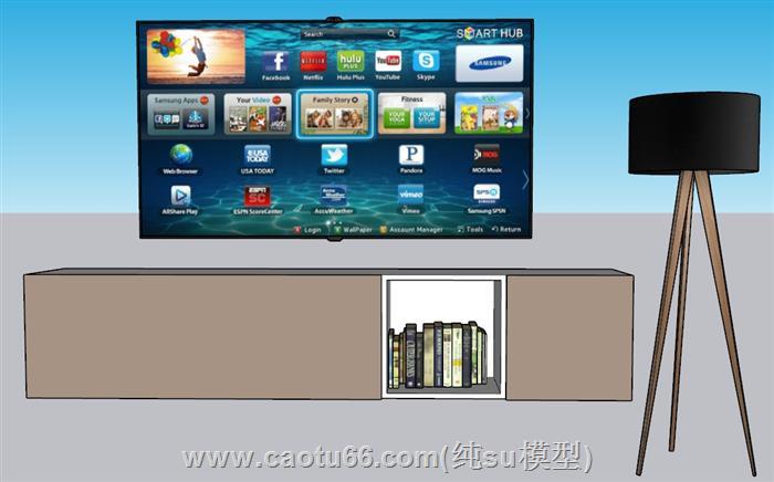 电视柜电视机SU模型 1
