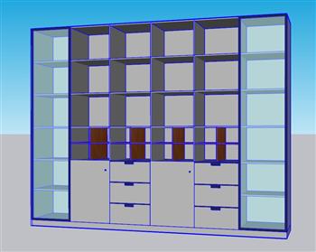 柜子凹进去推拉工具SU模型 免费sketchup模型下载