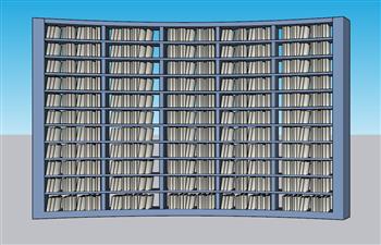 弧形书柜书架SU模型 免费sketchup模型下载