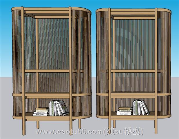 书柜置物柜装饰柜SU模型 1