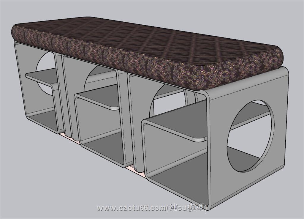 换鞋凳鞋架SU模型 1