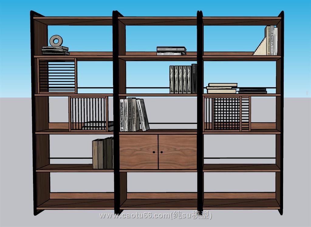 置物架书架书柜SU模型 1