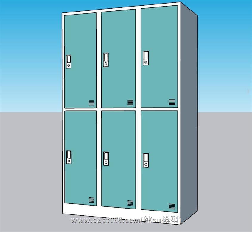 更衣柜员工柜SU模型 1
